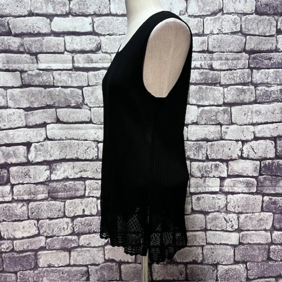 Misook Black Ribbed Tank Size XL - Picture 4 of 10
